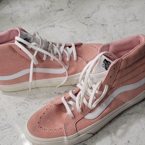 Vans Pink Sk8 Hi Slim Suede High-Top Sneakers - Picture 2 of 5